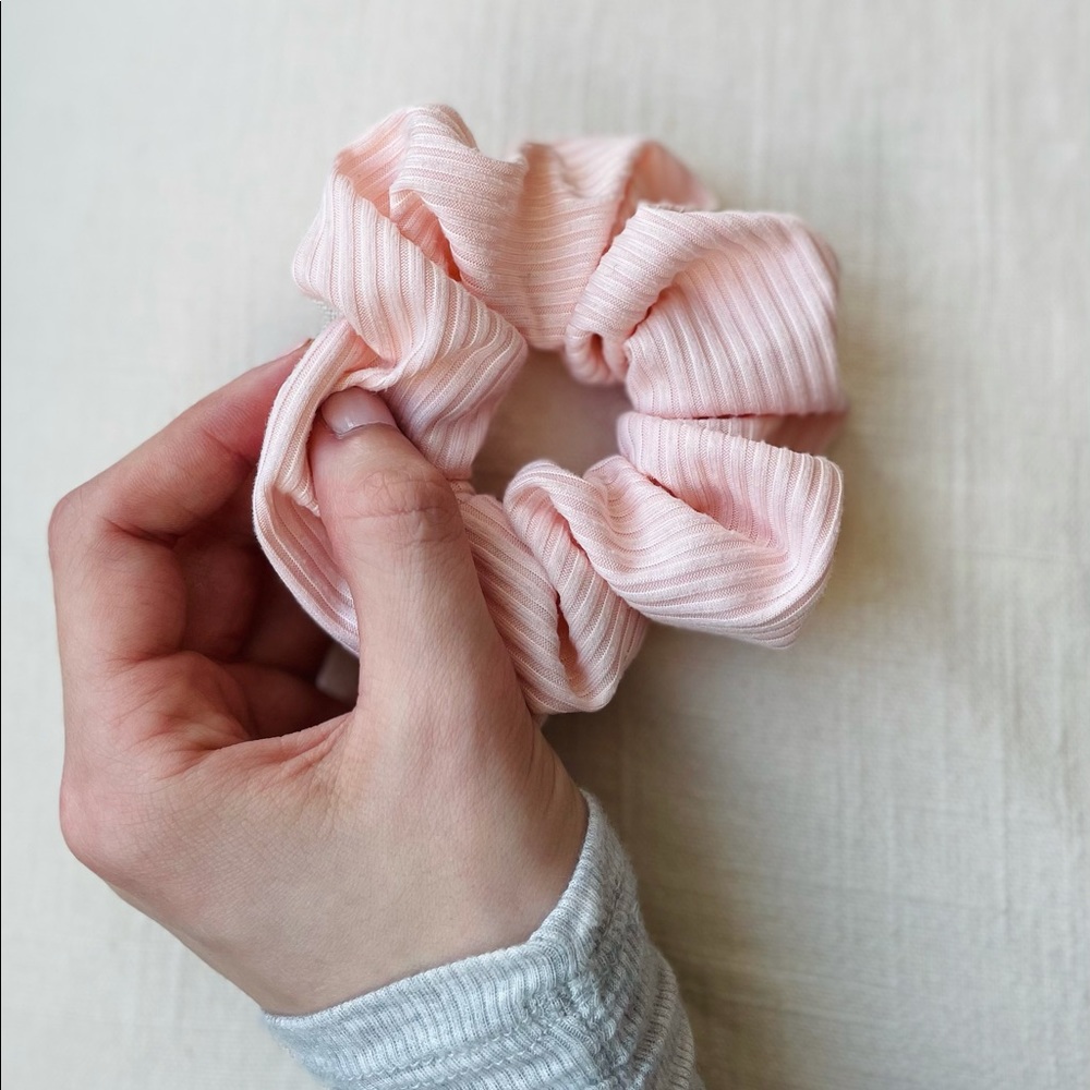 Pink Ruffled Scrunchie - Picture 2 of 4